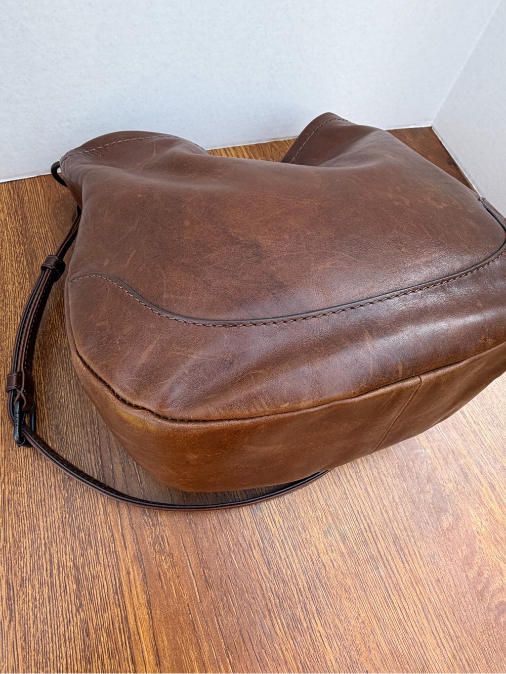 Frye Melissa Leather Convertible Hobo Crossbody Shoulder Bag Brown - Picture 13 of 16